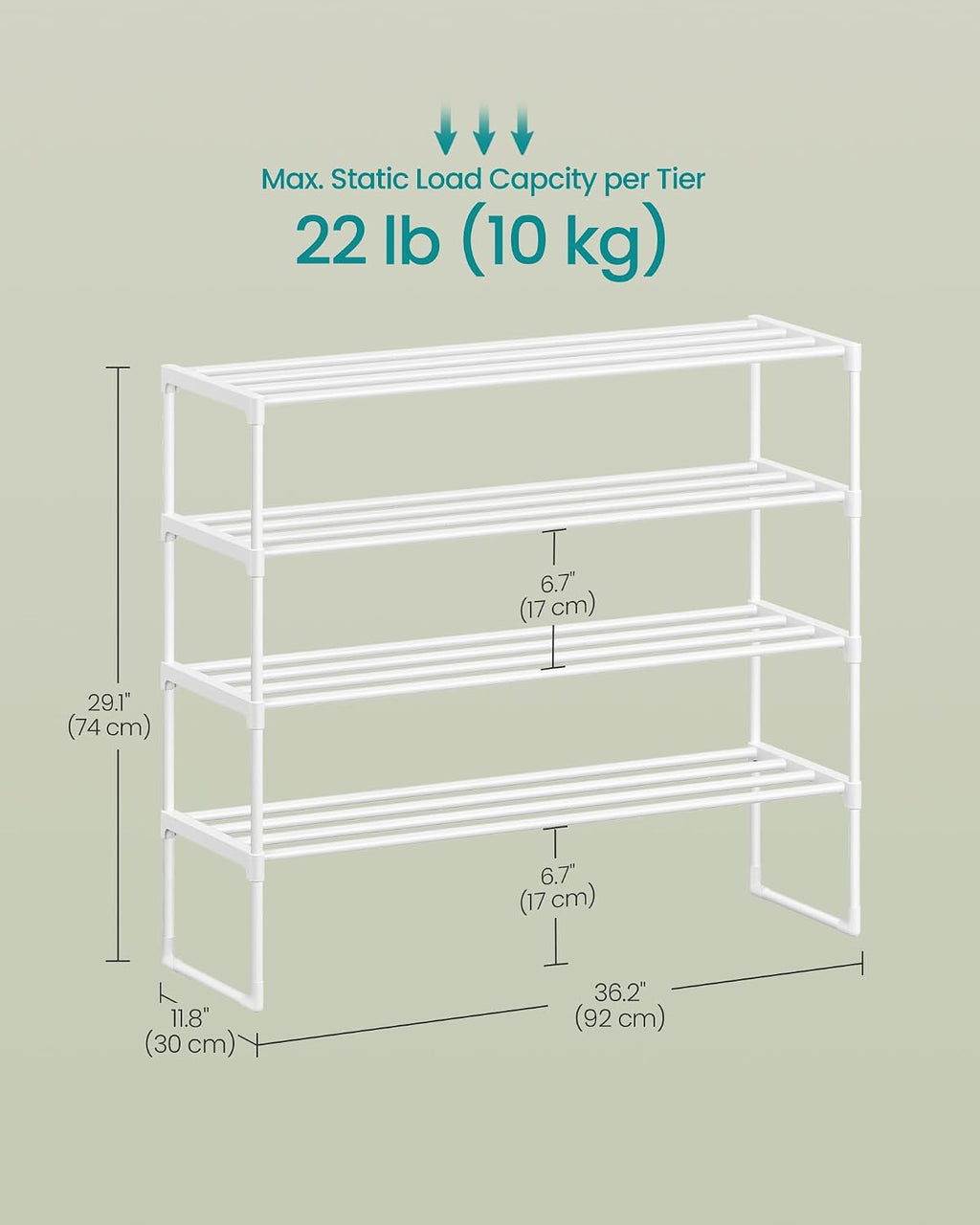 3-Tier Metal Shoe Rack – Multi-Level Shoe Storage Organiser