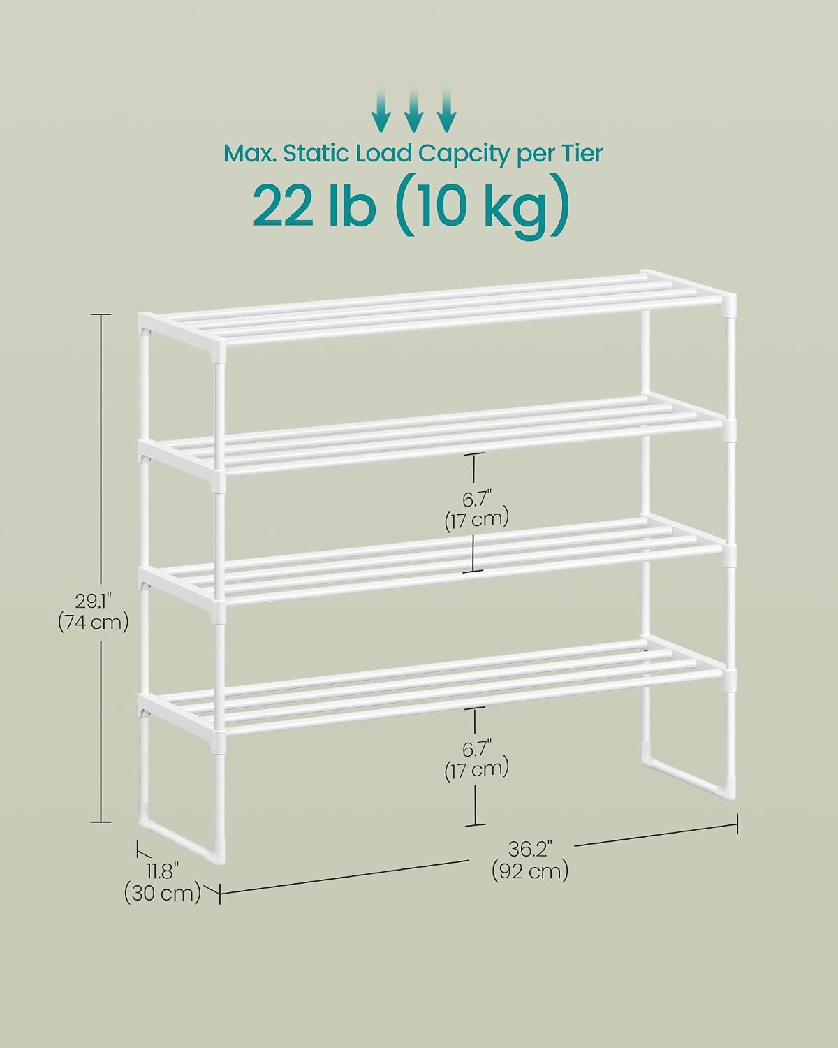 3-Tier Metal Shoe Rack – Multi-Level Shoe Storage Organiser