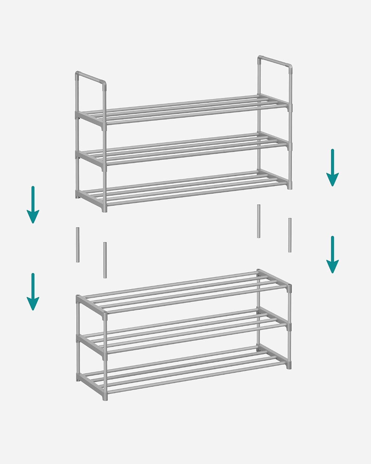 3-Tier Metal Shoe Rack – Multi-Level Shoe Storage Organiser