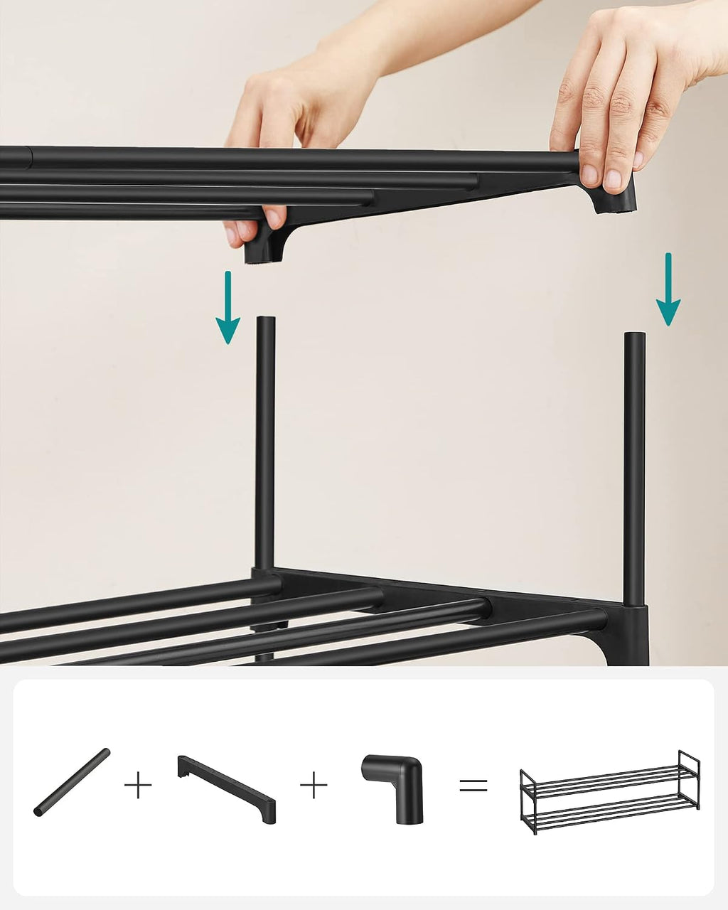3-Tier Metal Shoe Rack – Multi-Level Shoe Storage Organiser