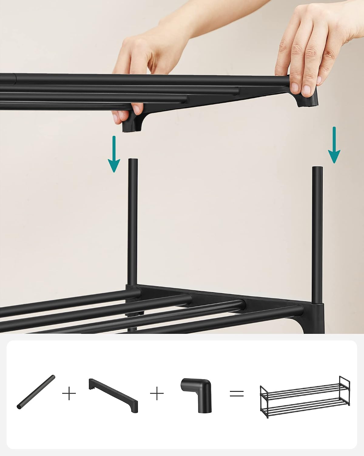 3-Tier Metal Shoe Rack – Multi-Level Shoe Storage Organiser