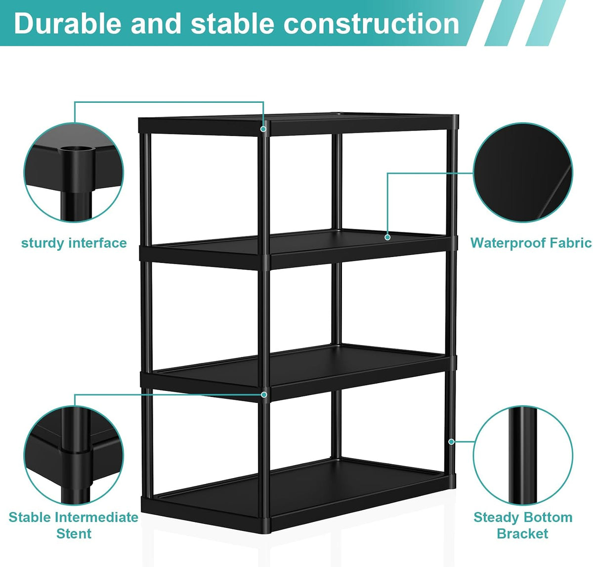4-Tier Double Row Shoe Rack – Space Saving Shoe Storage Stand