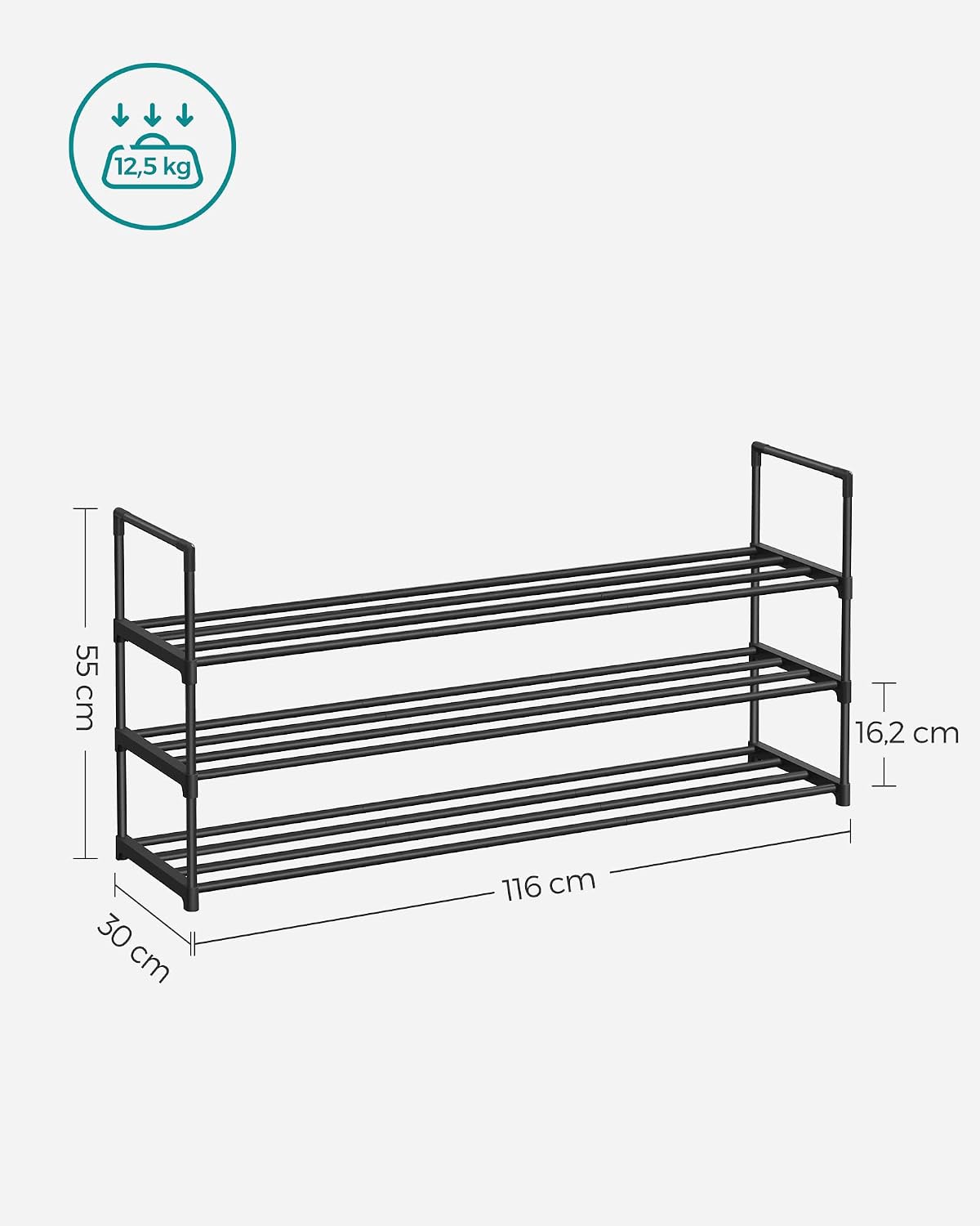 3-Tier Metal Shoe Rack – Multi-Level Shoe Storage Organiser