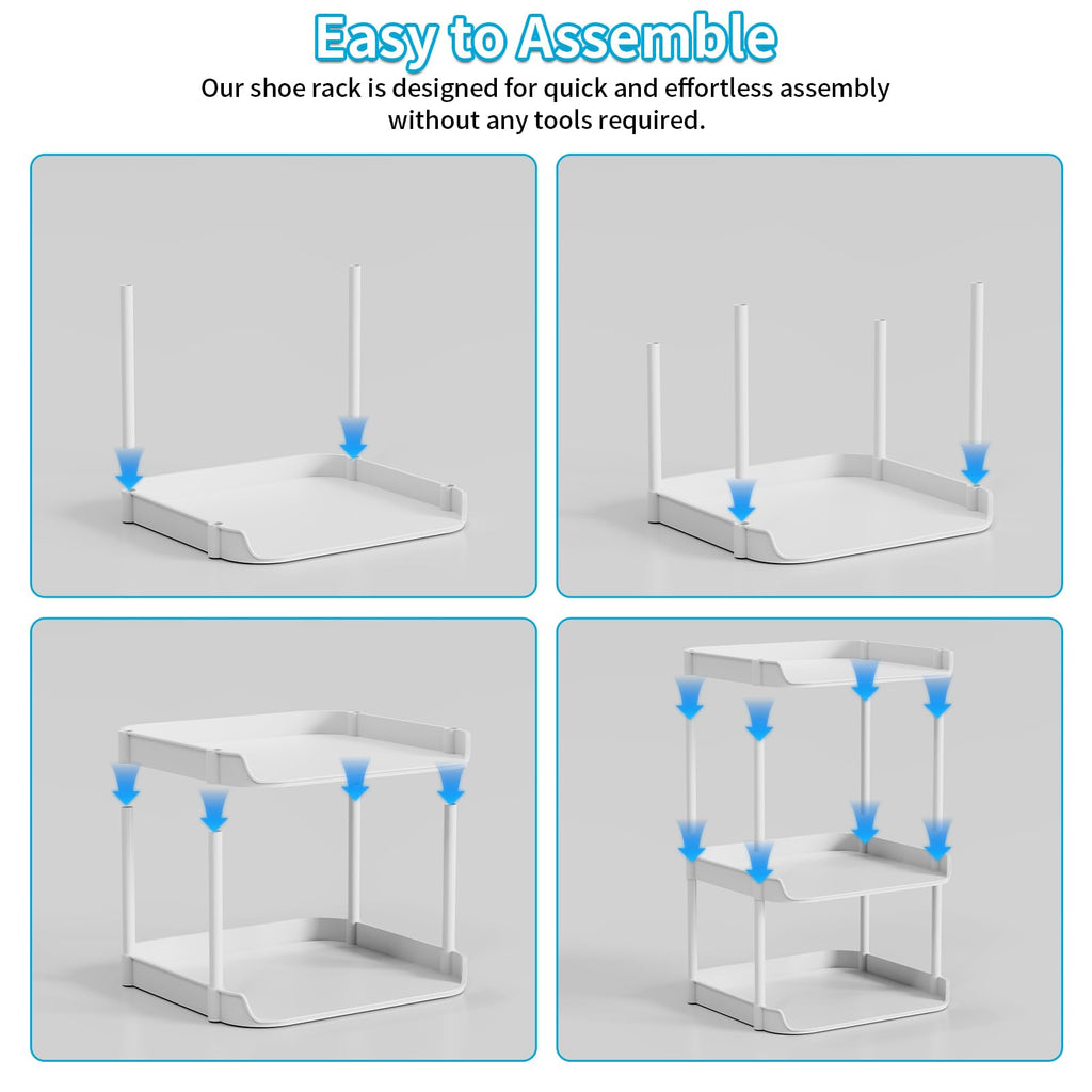 4-Tier Double Row Shoe Rack – Space Saving Shoe Storage Stand