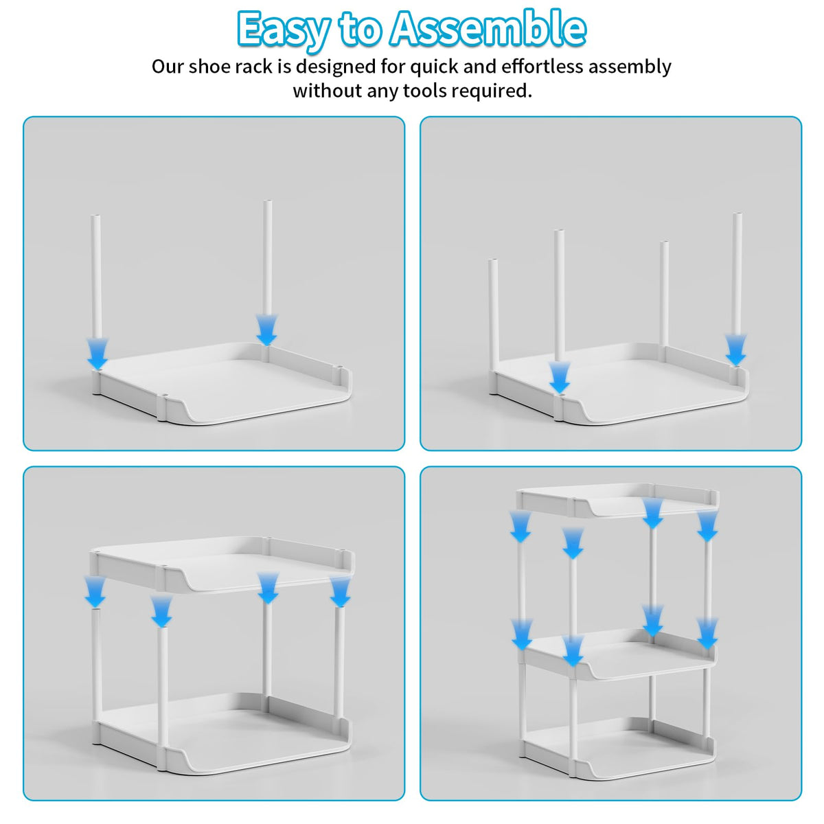 4-Tier Double Row Shoe Rack – Space Saving Shoe Storage Stand