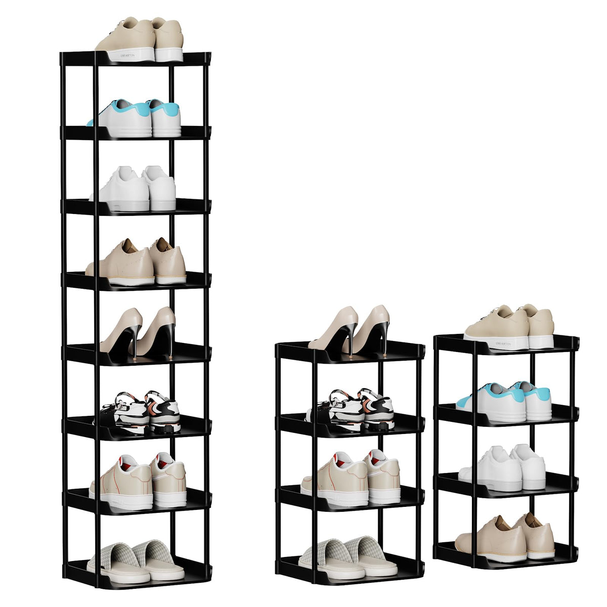 4-Tier Double Row Shoe Rack – Space Saving Shoe Storage Stand