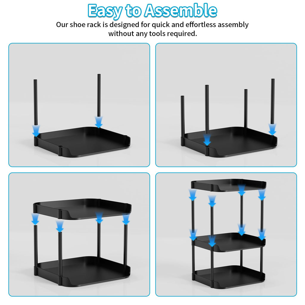 4-Tier Double Row Shoe Rack – Space Saving Shoe Storage Stand