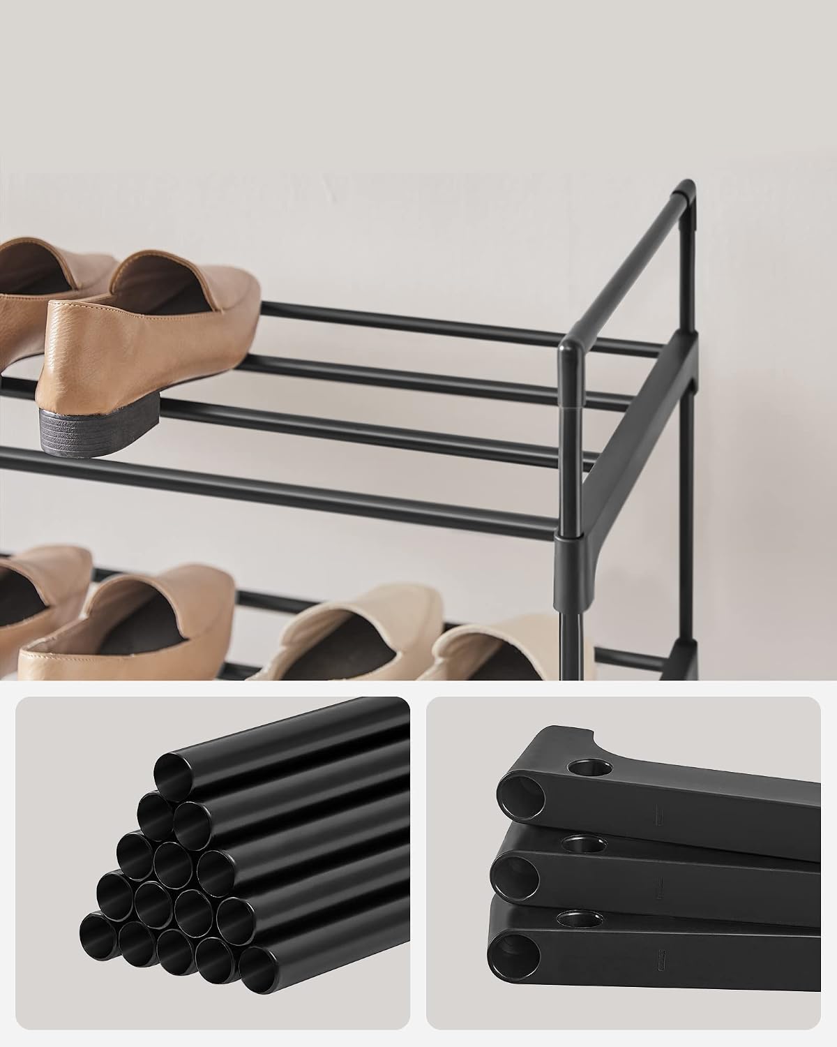 3-Tier Metal Shoe Rack – Multi-Level Shoe Storage Organiser