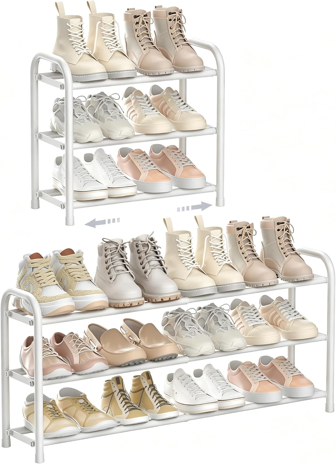 Expandable 3-Tier Shoe Rack – Adjustable Shoe Storage Organiser