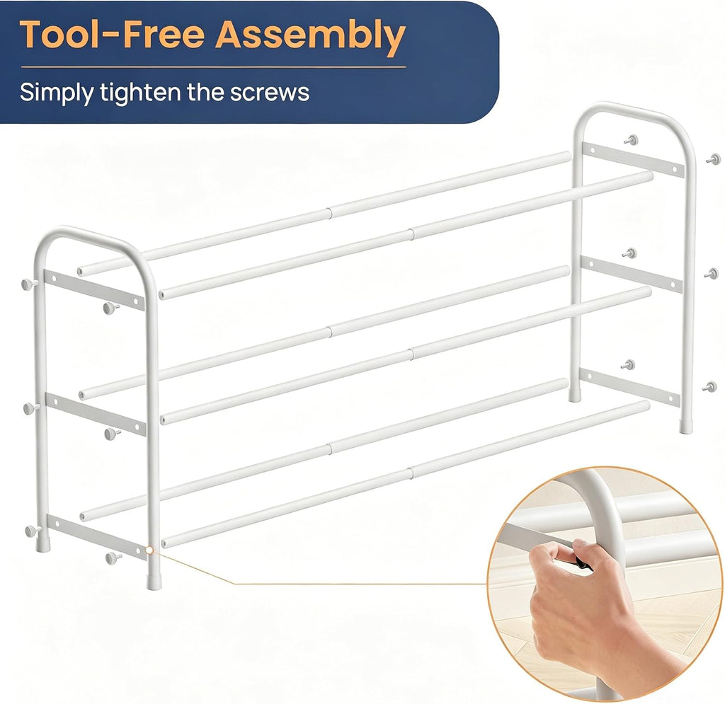 Expandable 3-Tier Shoe Rack – Adjustable Shoe Storage Organiser