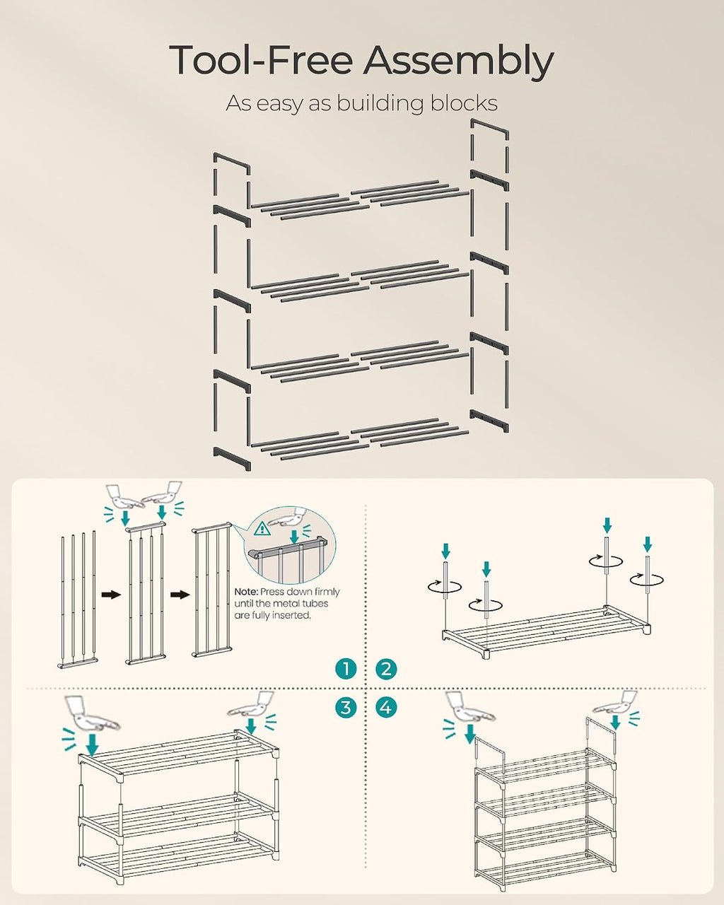 3-Tier Metal Shoe Rack – Multi-Level Shoe Storage Organiser