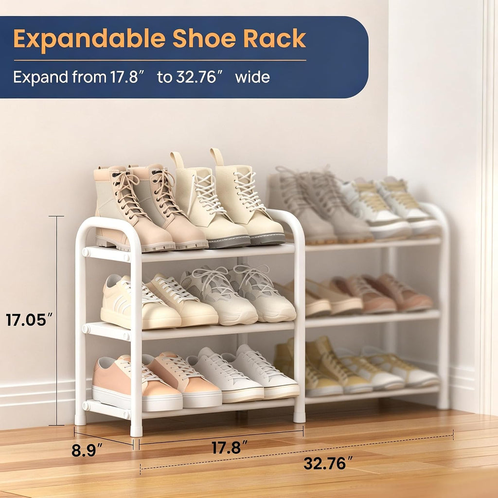 Expandable 3-Tier Shoe Rack – Adjustable Shoe Storage Organiser