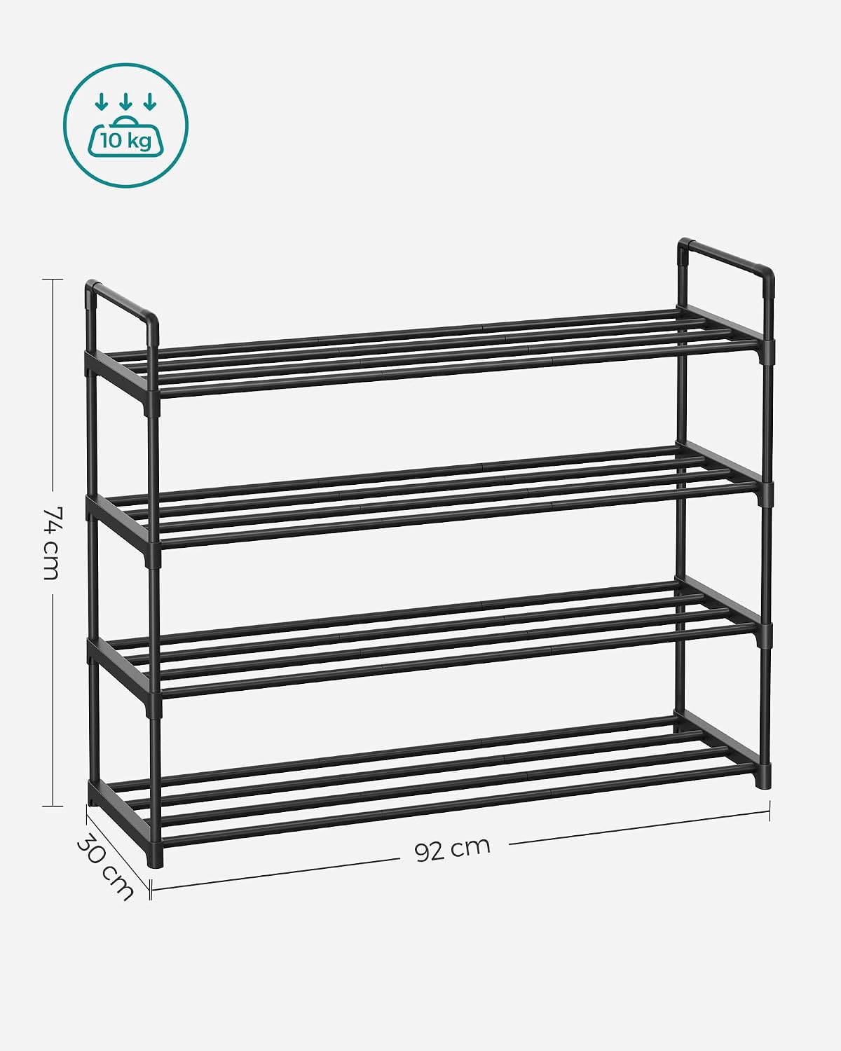 3-Tier Metal Shoe Rack – Multi-Level Shoe Storage Organiser