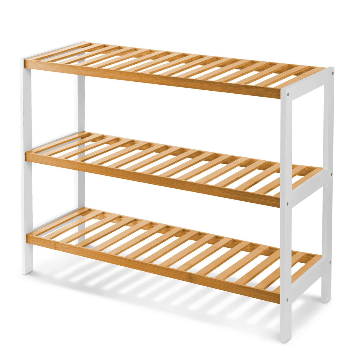 3-Tier Bamboo Shoe Rack – Wooden Shoe Storage Organiser