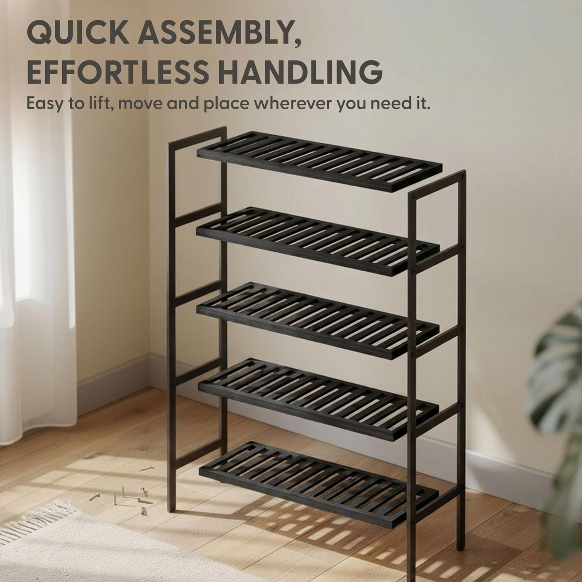 3-Tier Bamboo Shoe Rack – Wooden Shoe Storage Organiser