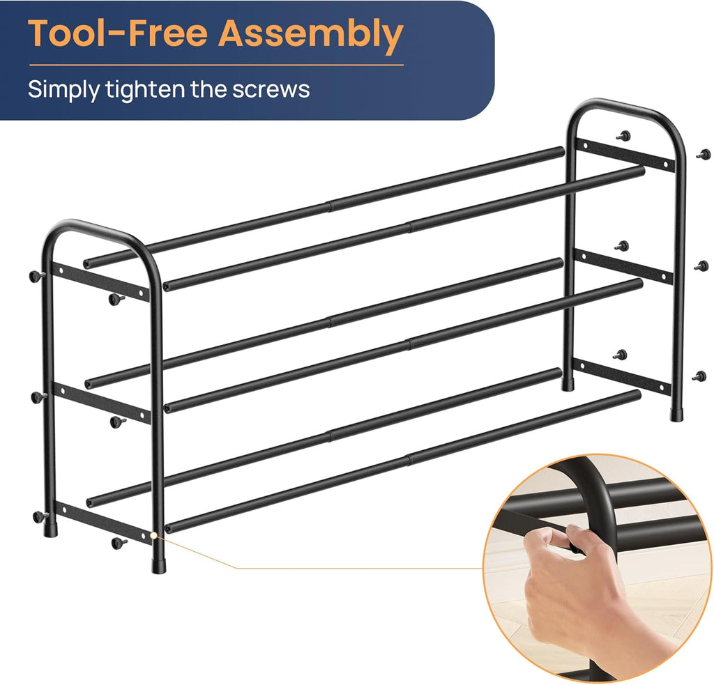 Expandable 3-Tier Shoe Rack – Adjustable Shoe Storage Organiser
