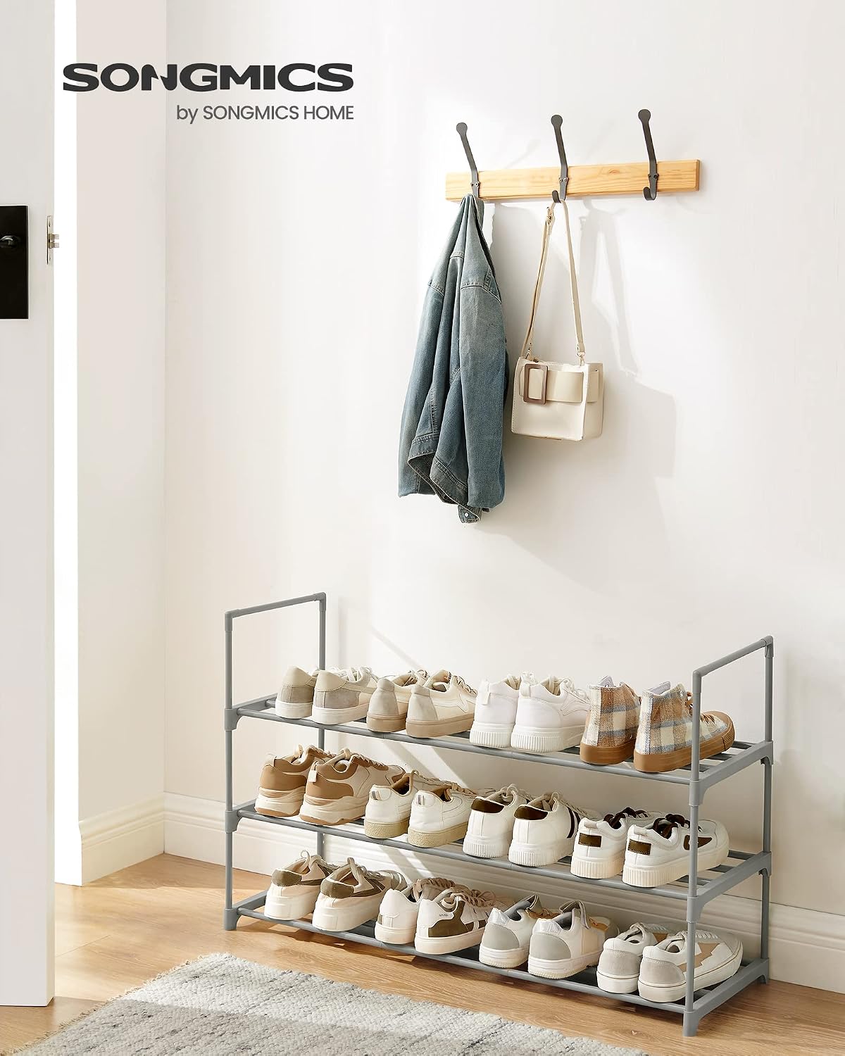3-Tier Metal Shoe Rack – Multi-Level Shoe Storage Organiser