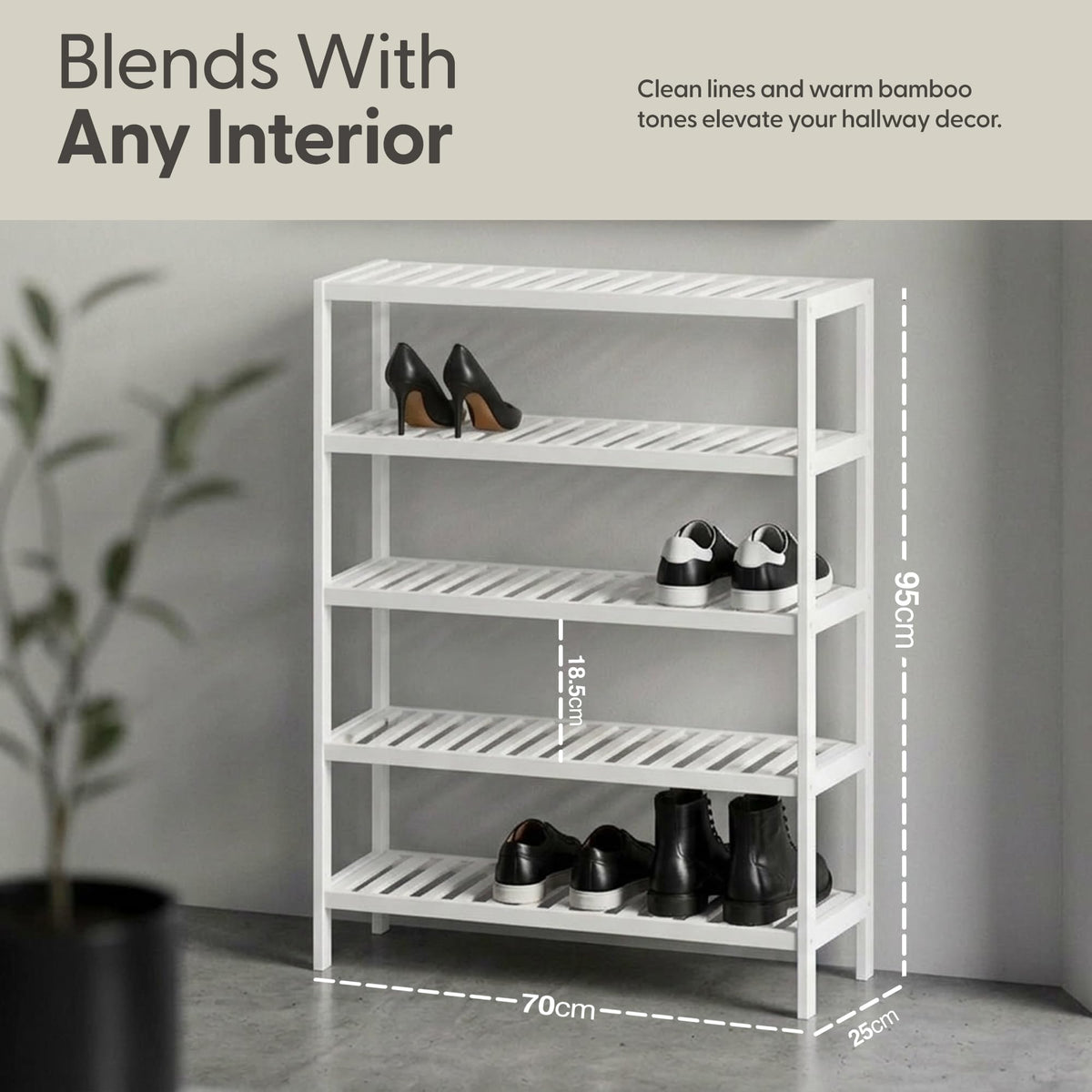 3-Tier Bamboo Shoe Rack – Wooden Shoe Storage Organiser