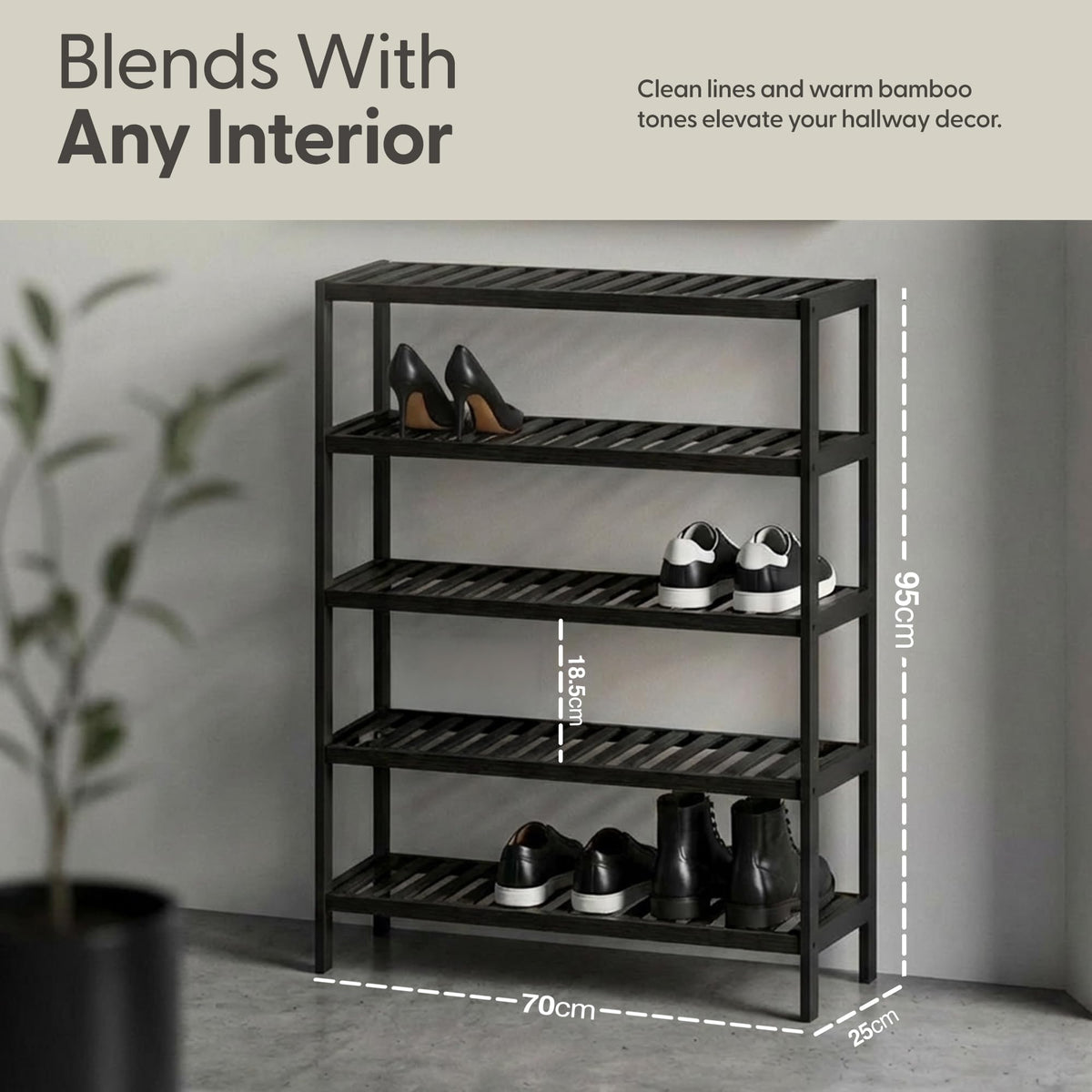 3-Tier Bamboo Shoe Rack – Wooden Shoe Storage Organiser