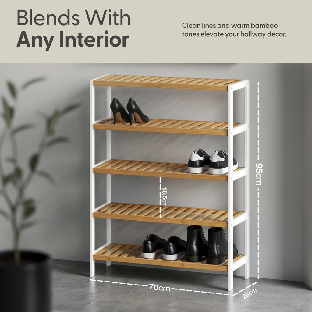 3-Tier Bamboo Shoe Rack – Wooden Shoe Storage Organiser