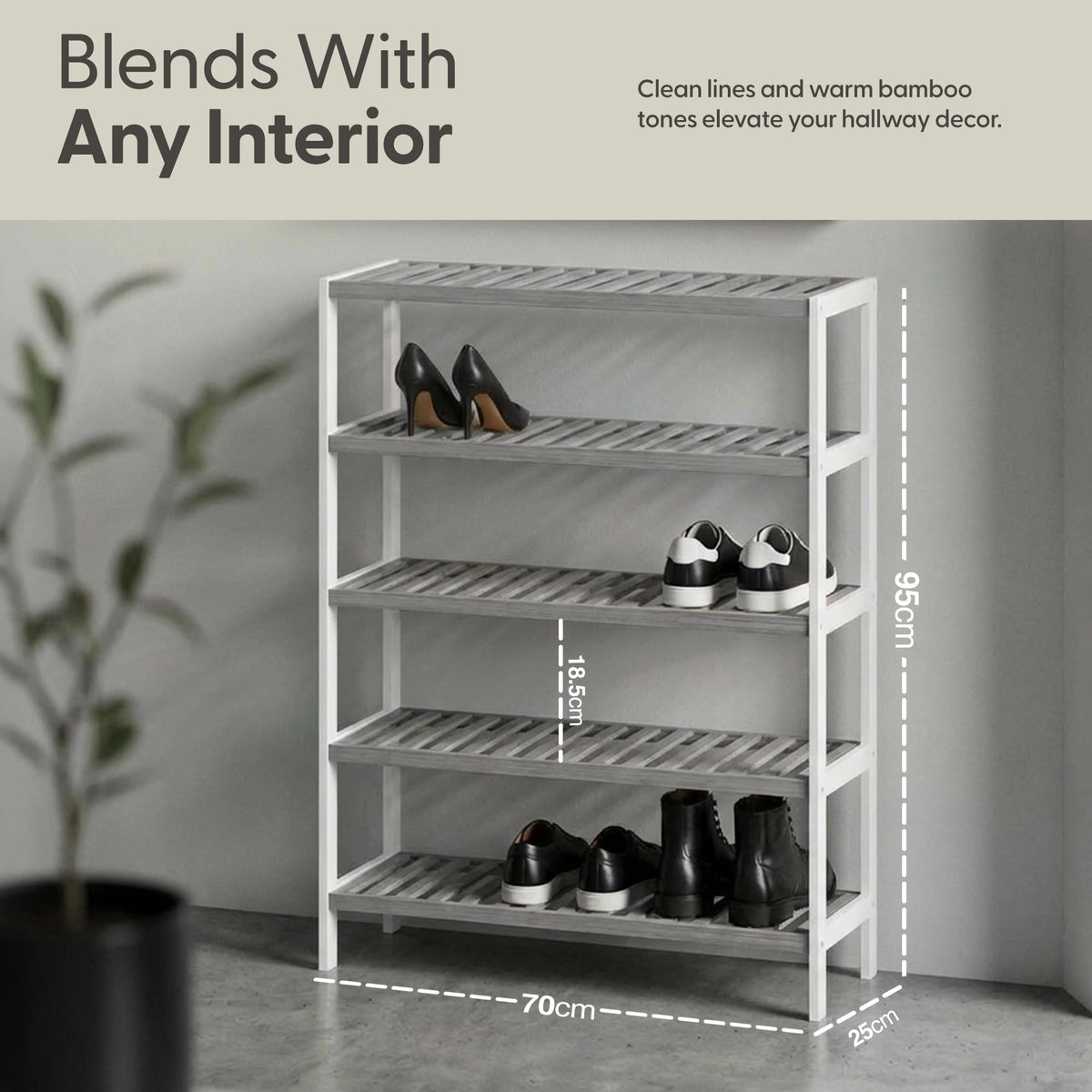 3-Tier Bamboo Shoe Rack – Wooden Shoe Storage Organiser