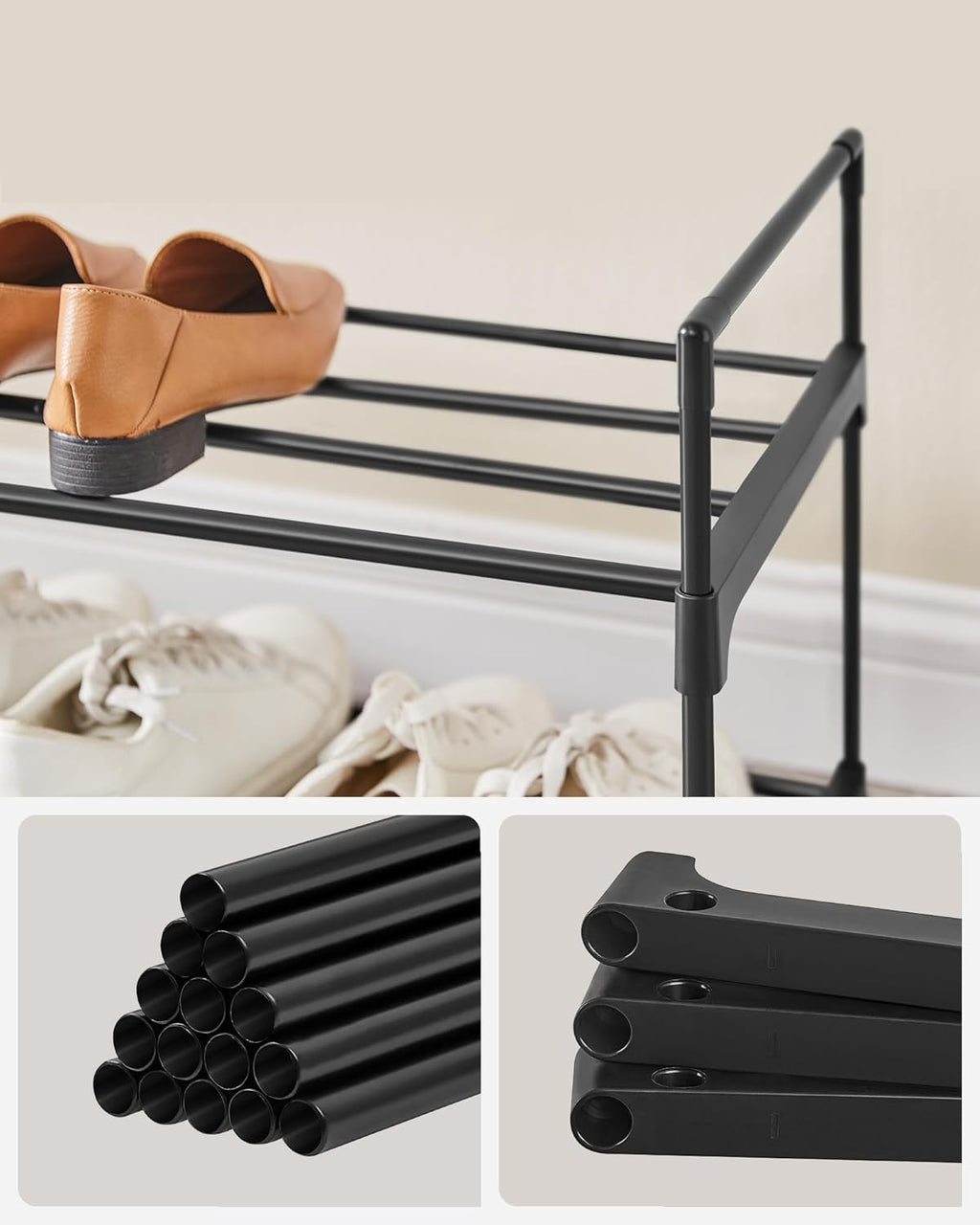 3-Tier Metal Shoe Rack – Multi-Level Shoe Storage Organiser