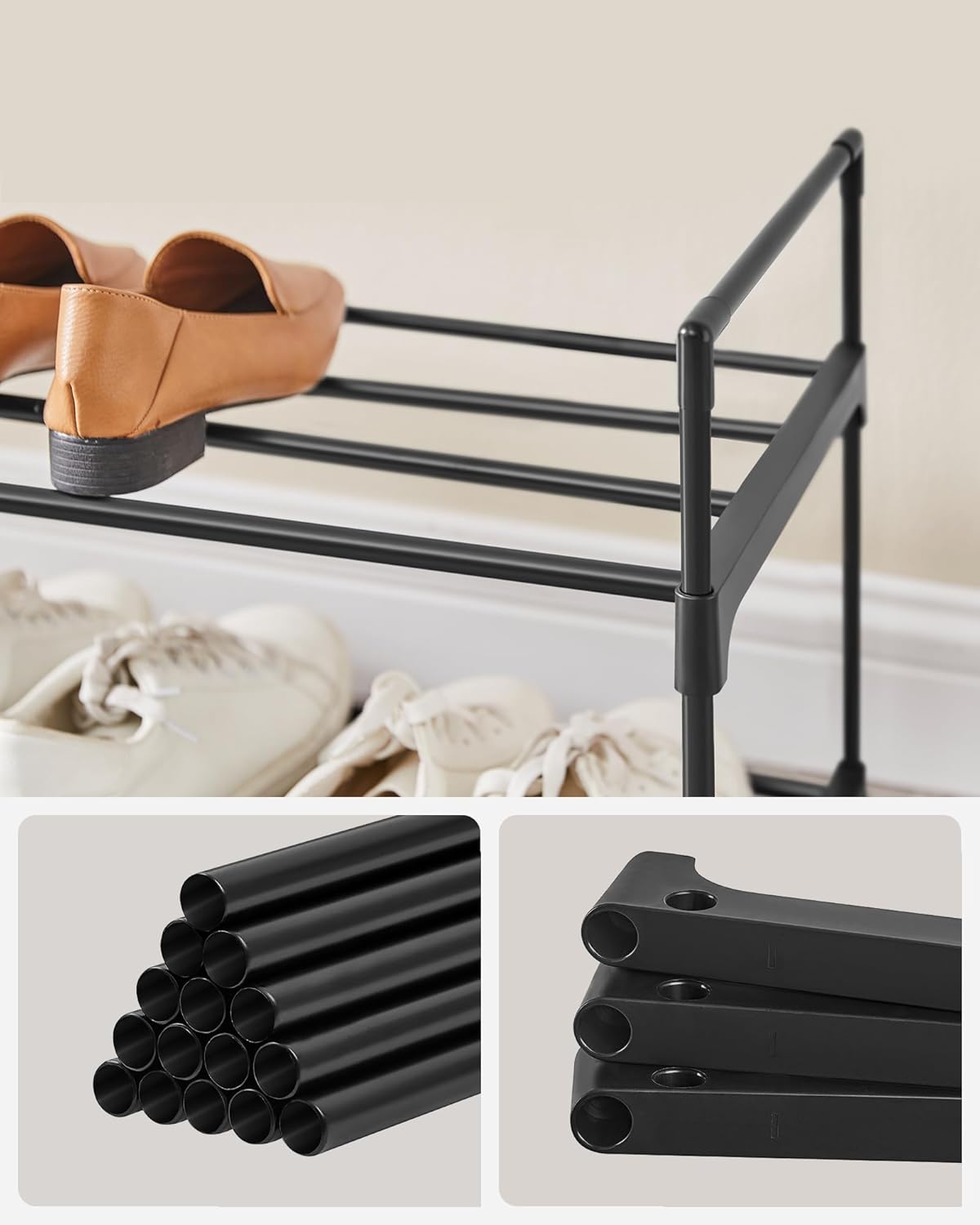 3-Tier Metal Shoe Rack – Multi-Level Shoe Storage Organiser