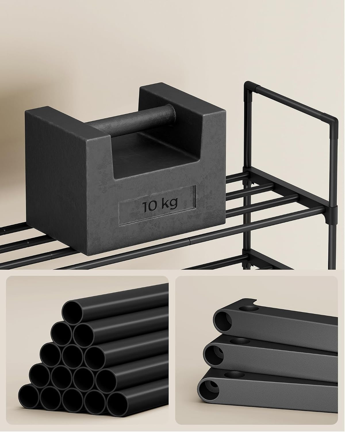 3-Tier Metal Shoe Rack – Multi-Level Shoe Storage Organiser