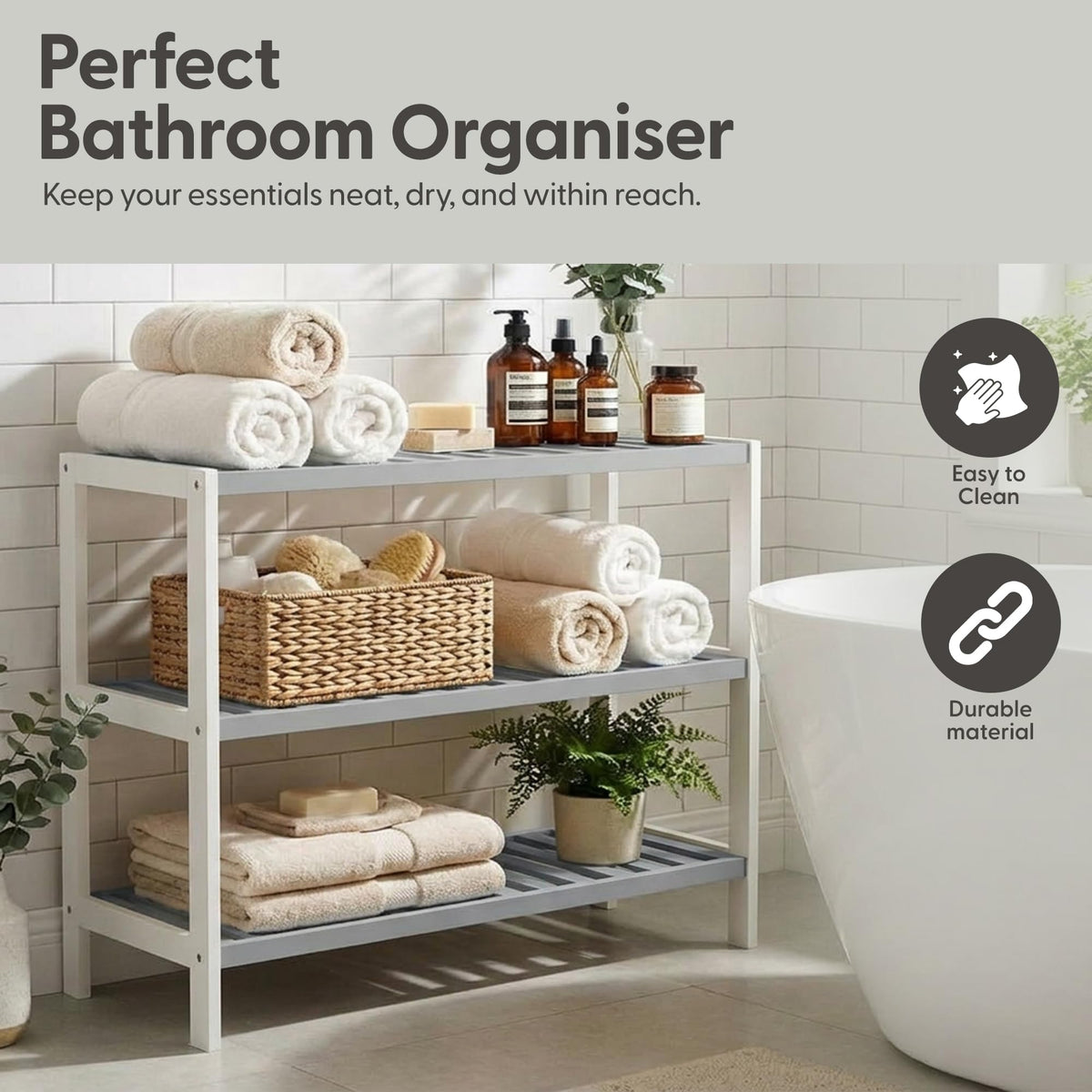 3-Tier Bamboo Shoe Rack – Wooden Shoe Storage Organiser