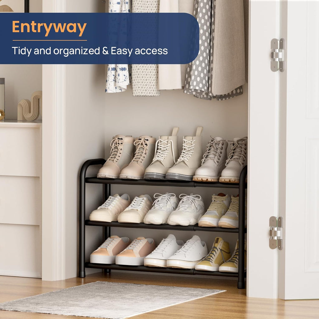 Expandable 3-Tier Shoe Rack – Adjustable Shoe Storage Organiser