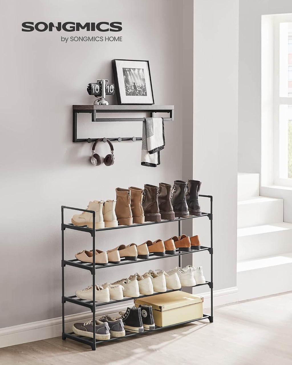 3-Tier Metal Shoe Rack – Multi-Level Shoe Storage Organiser