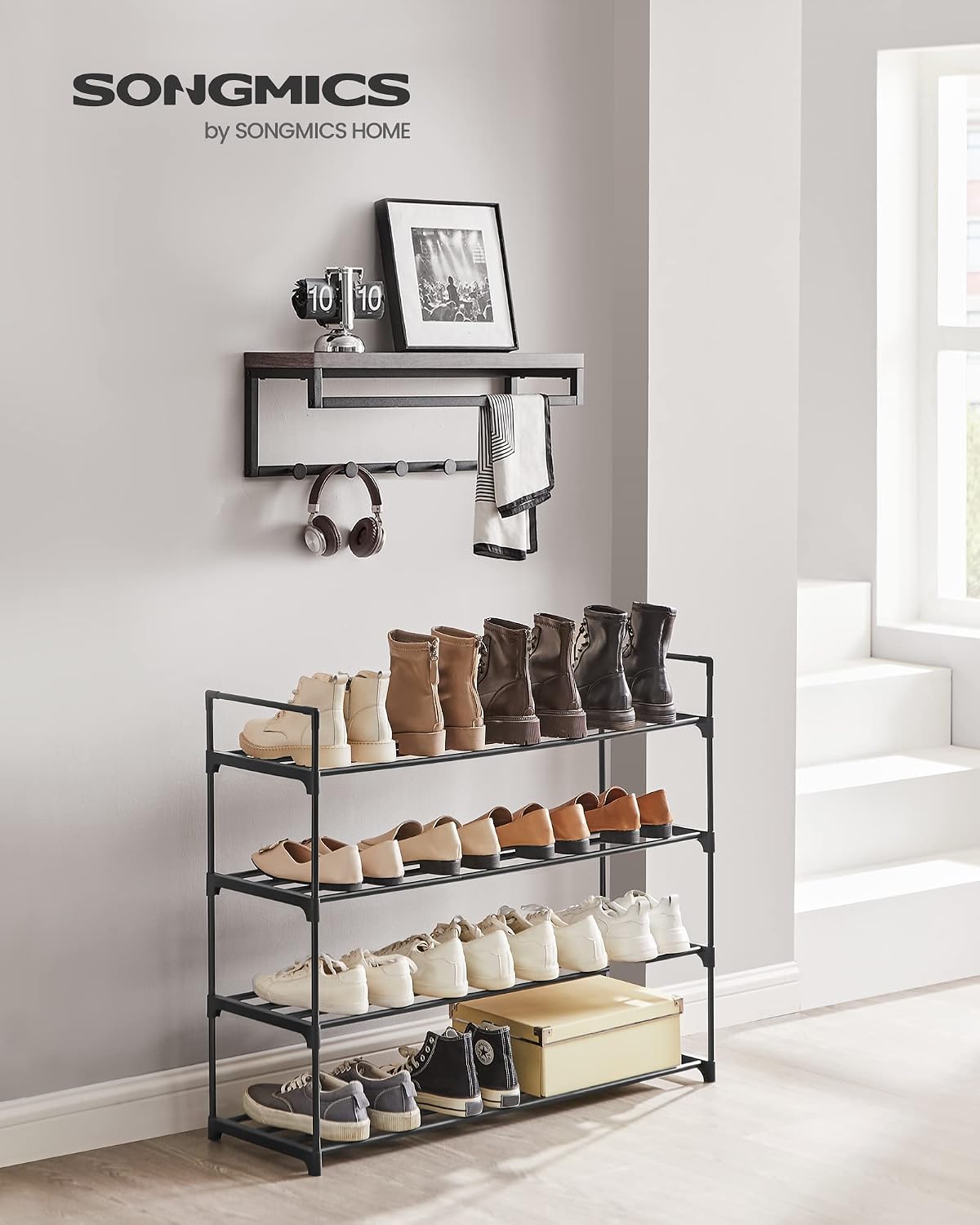 3-Tier Metal Shoe Rack – Multi-Level Shoe Storage Organiser