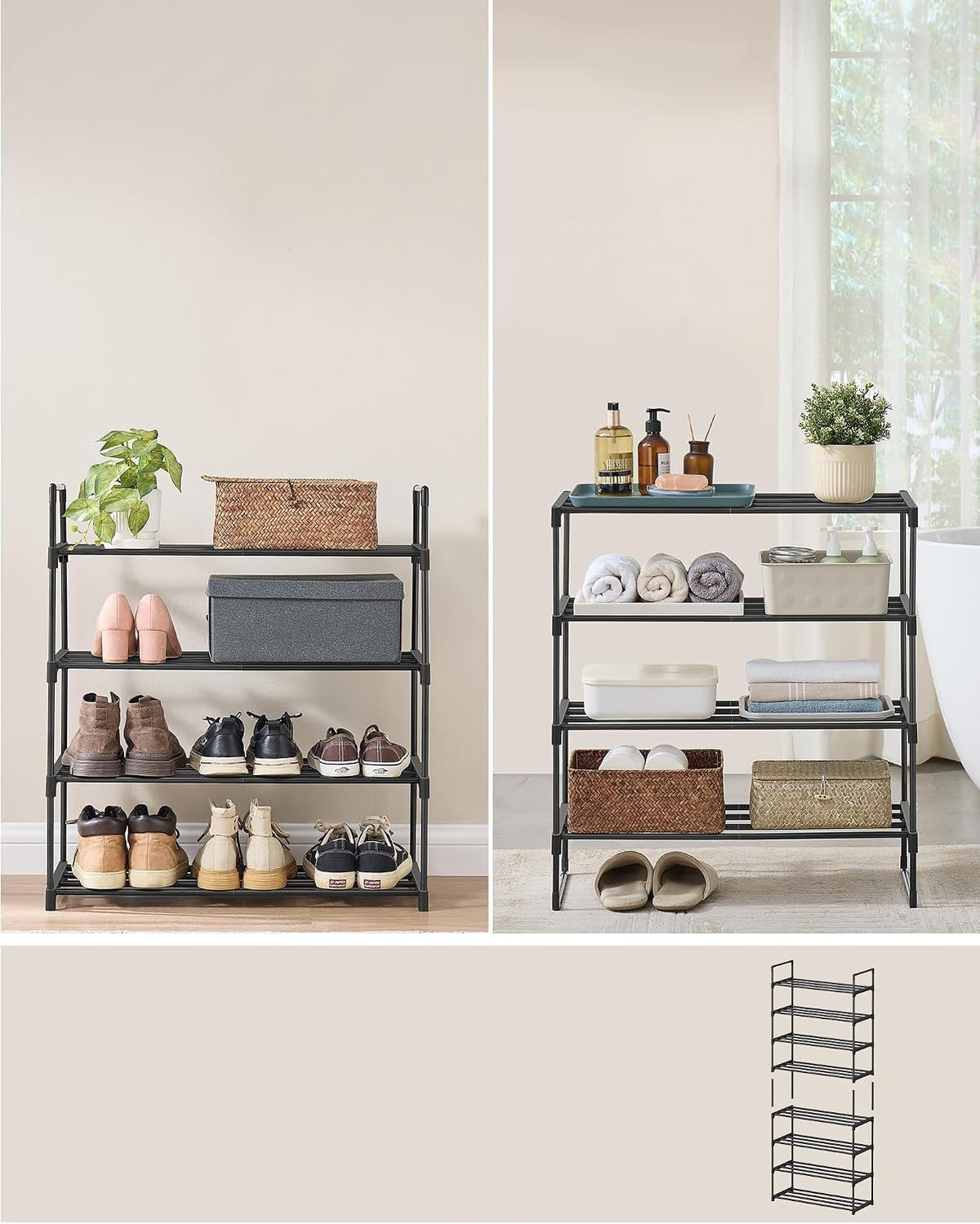 3-Tier Metal Shoe Rack – Multi-Level Shoe Storage Organiser