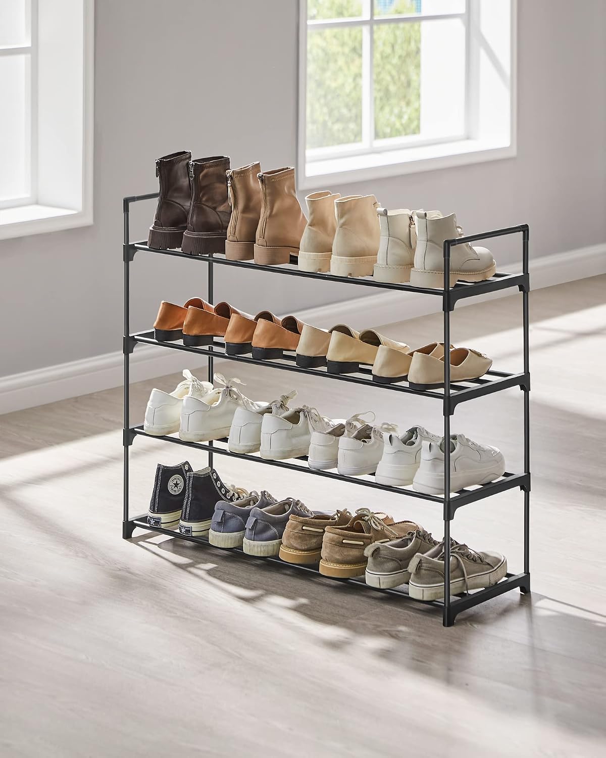 3-Tier Metal Shoe Rack – Multi-Level Shoe Storage Organiser