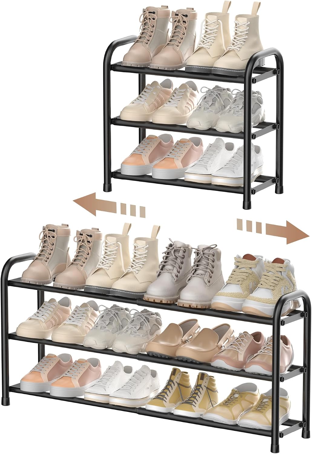 Expandable 3-Tier Shoe Rack – Adjustable Shoe Storage Organiser