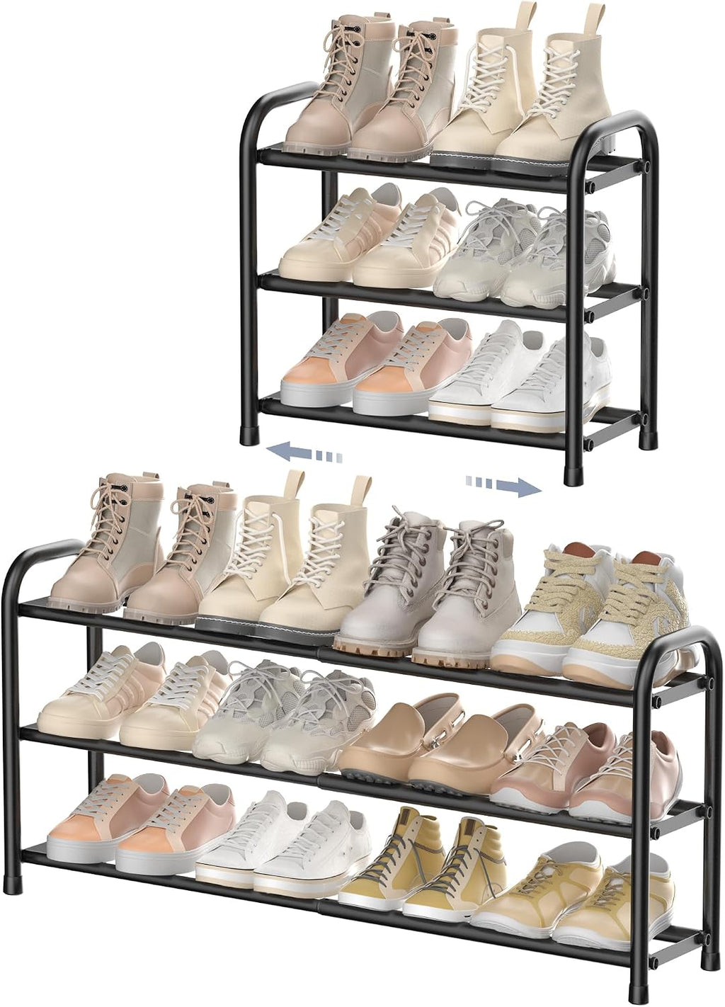 Expandable 3-Tier Shoe Rack – Adjustable Shoe Storage Organiser