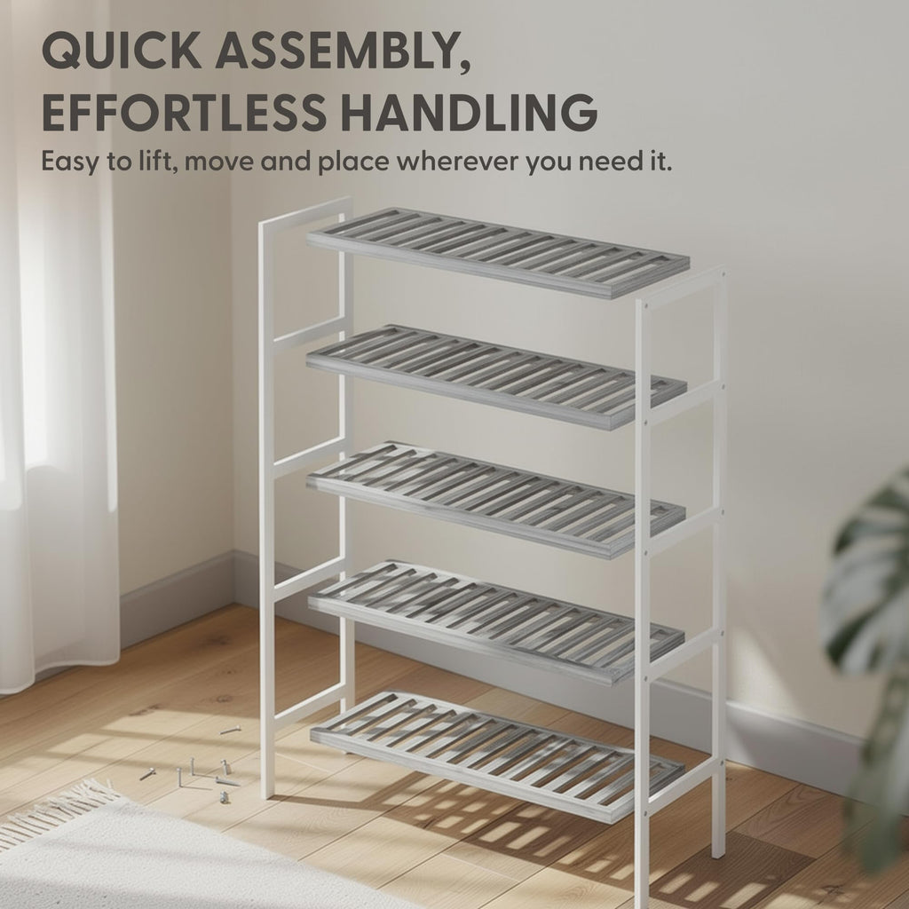 3-Tier Bamboo Shoe Rack – Wooden Shoe Storage Organiser