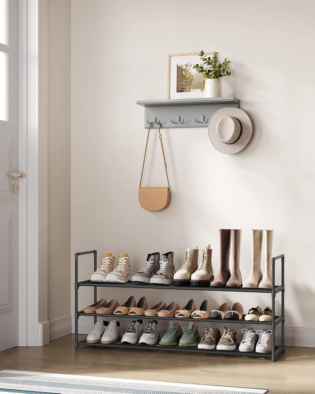 3-Tier Metal Shoe Rack – Multi-Level Shoe Storage Organiser