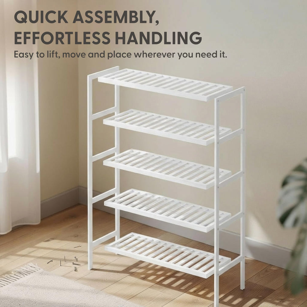 3-Tier Bamboo Shoe Rack – Wooden Shoe Storage Organiser