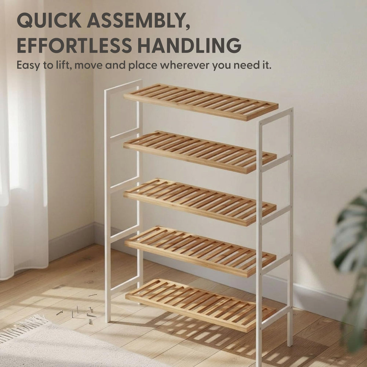 3-Tier Bamboo Shoe Rack – Wooden Shoe Storage Organiser