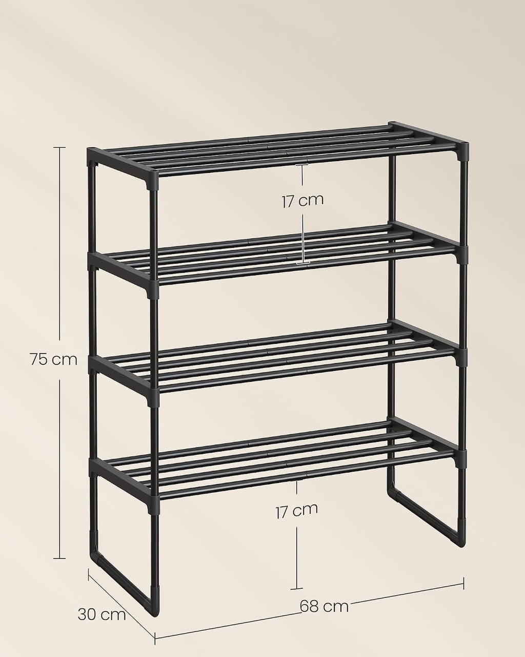 3-Tier Metal Shoe Rack – Multi-Level Shoe Storage Organiser