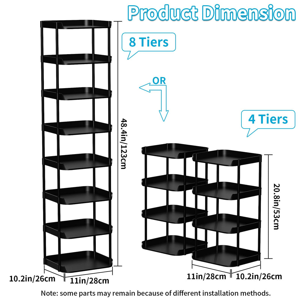 4-Tier Double Row Shoe Rack – Space Saving Shoe Storage Stand