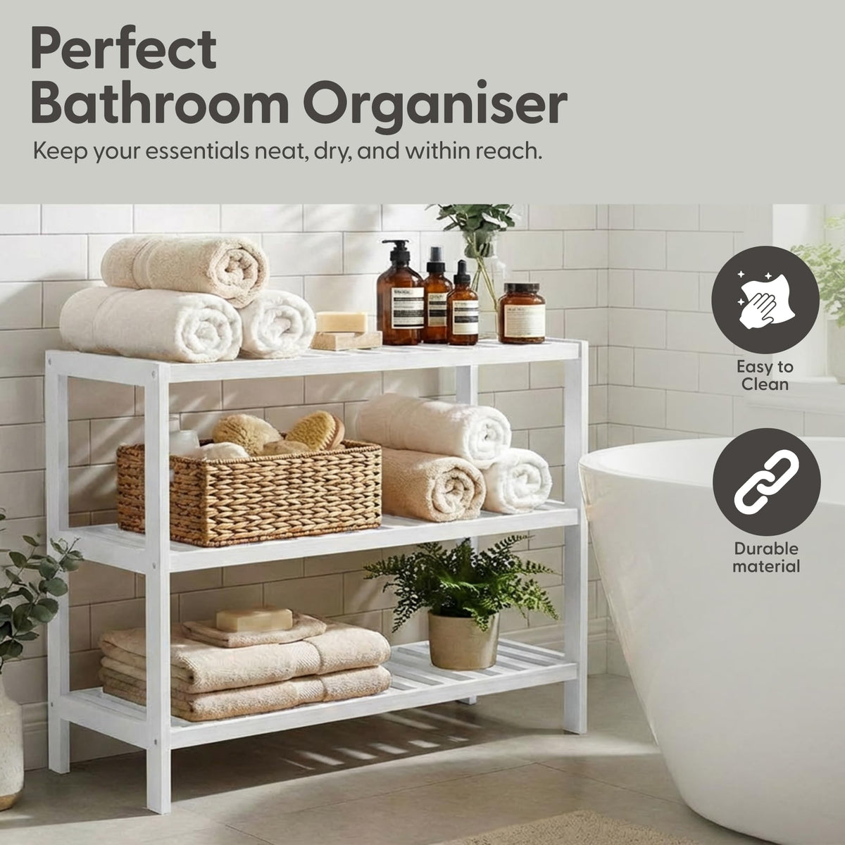 3-Tier Bamboo Shoe Rack – Wooden Shoe Storage Organiser