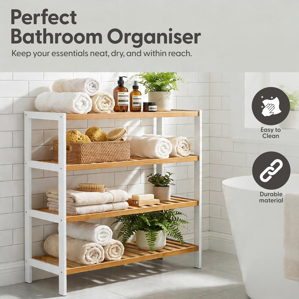 3-Tier Bamboo Shoe Rack – Wooden Shoe Storage Organiser