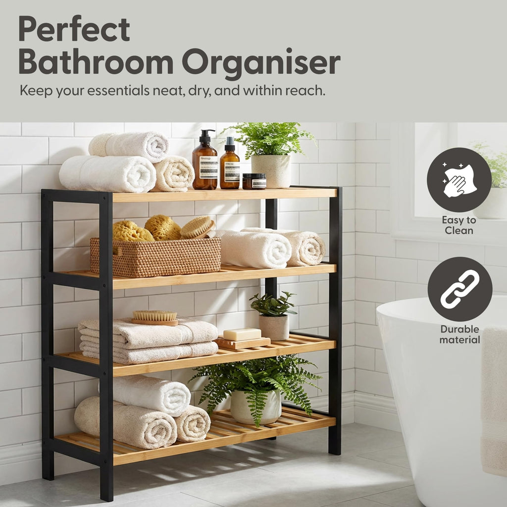 3-Tier Bamboo Shoe Rack – Wooden Shoe Storage Organiser