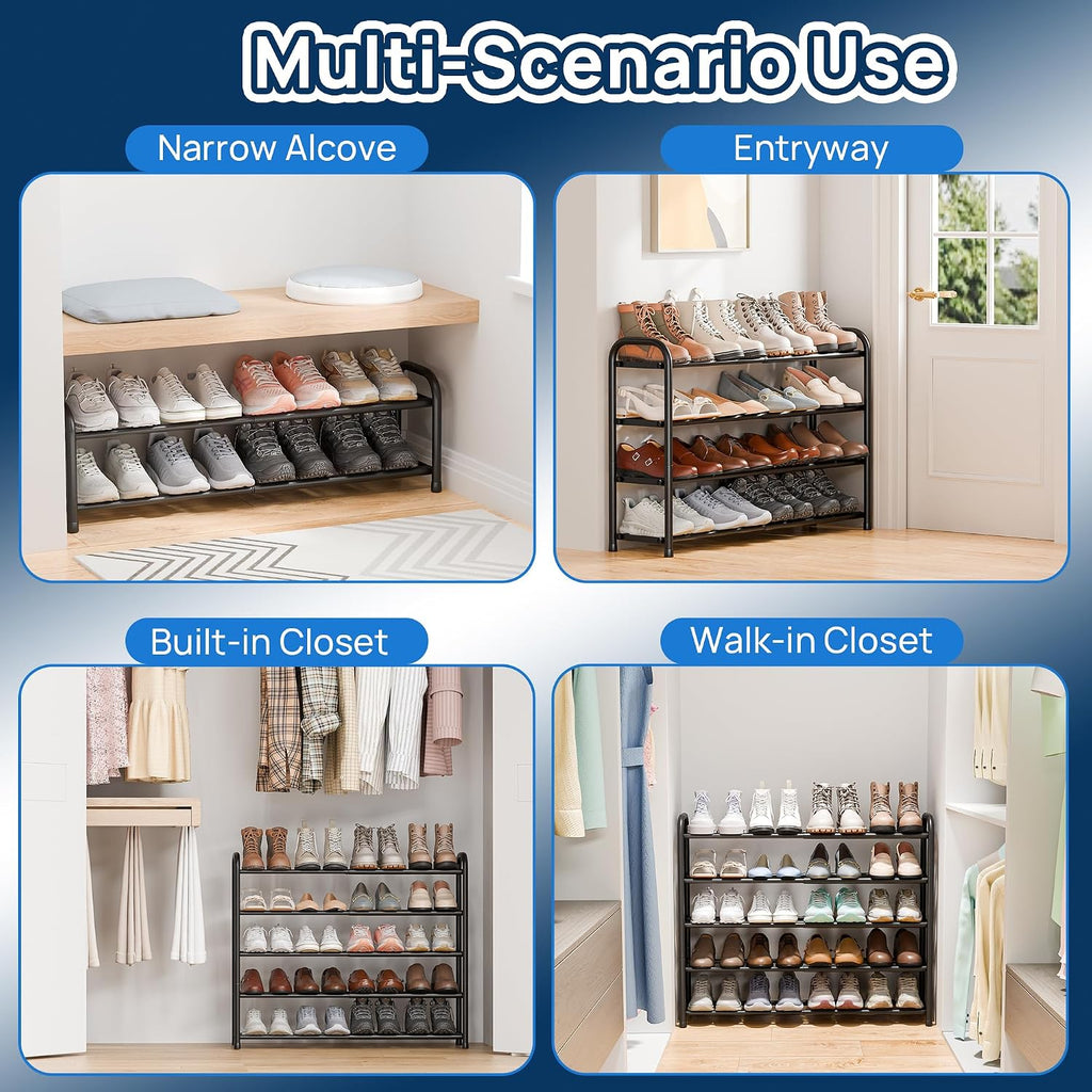 Expandable 3-Tier Shoe Rack – Adjustable Shoe Storage Organiser