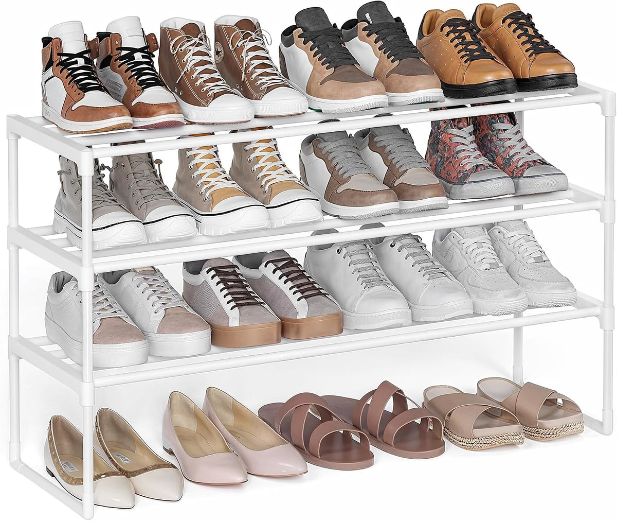 3-Tier Metal Shoe Rack – Multi-Level Shoe Storage Organiser