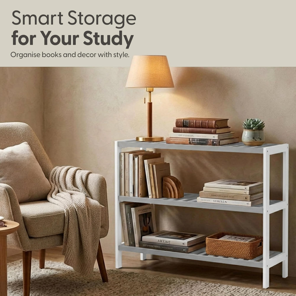 3-Tier Bamboo Shoe Rack – Wooden Shoe Storage Organiser
