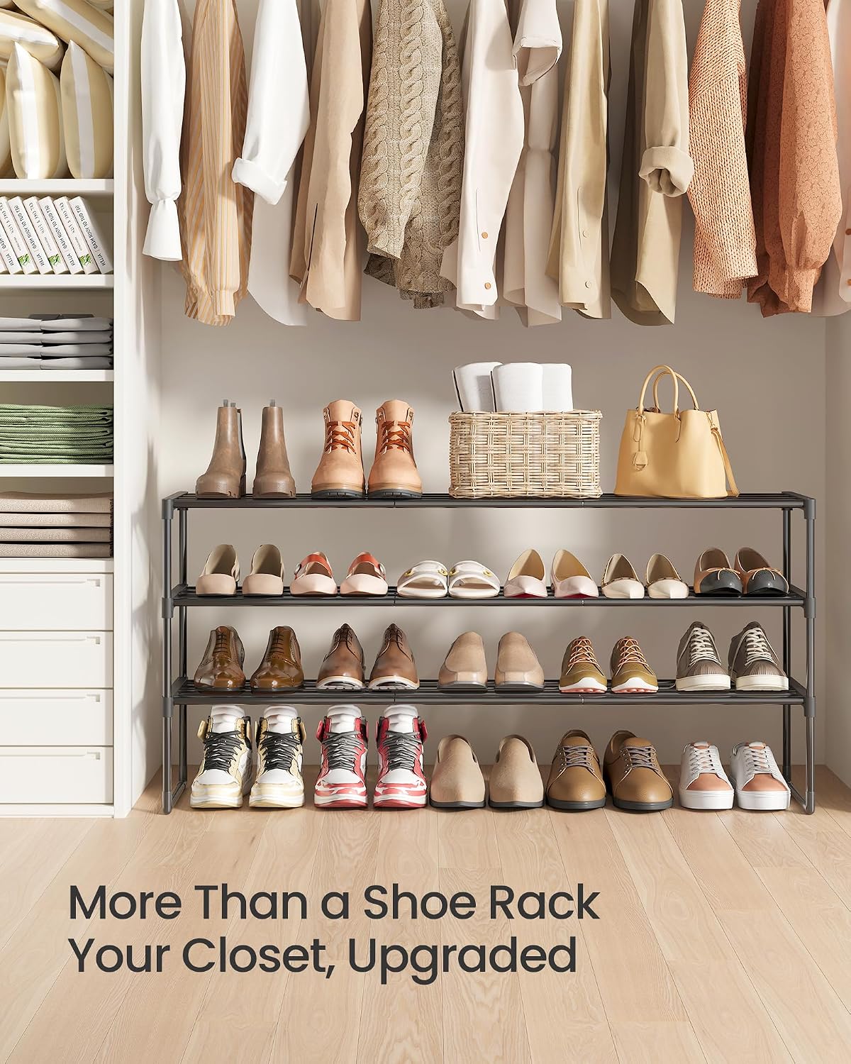 3-Tier Metal Shoe Rack – Multi-Level Shoe Storage Organiser