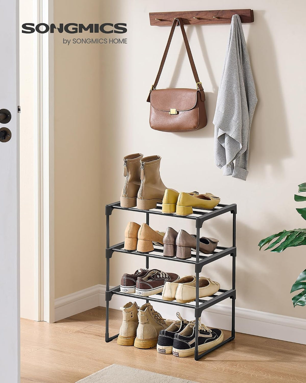 3-Tier Metal Shoe Rack – Multi-Level Shoe Storage Organiser